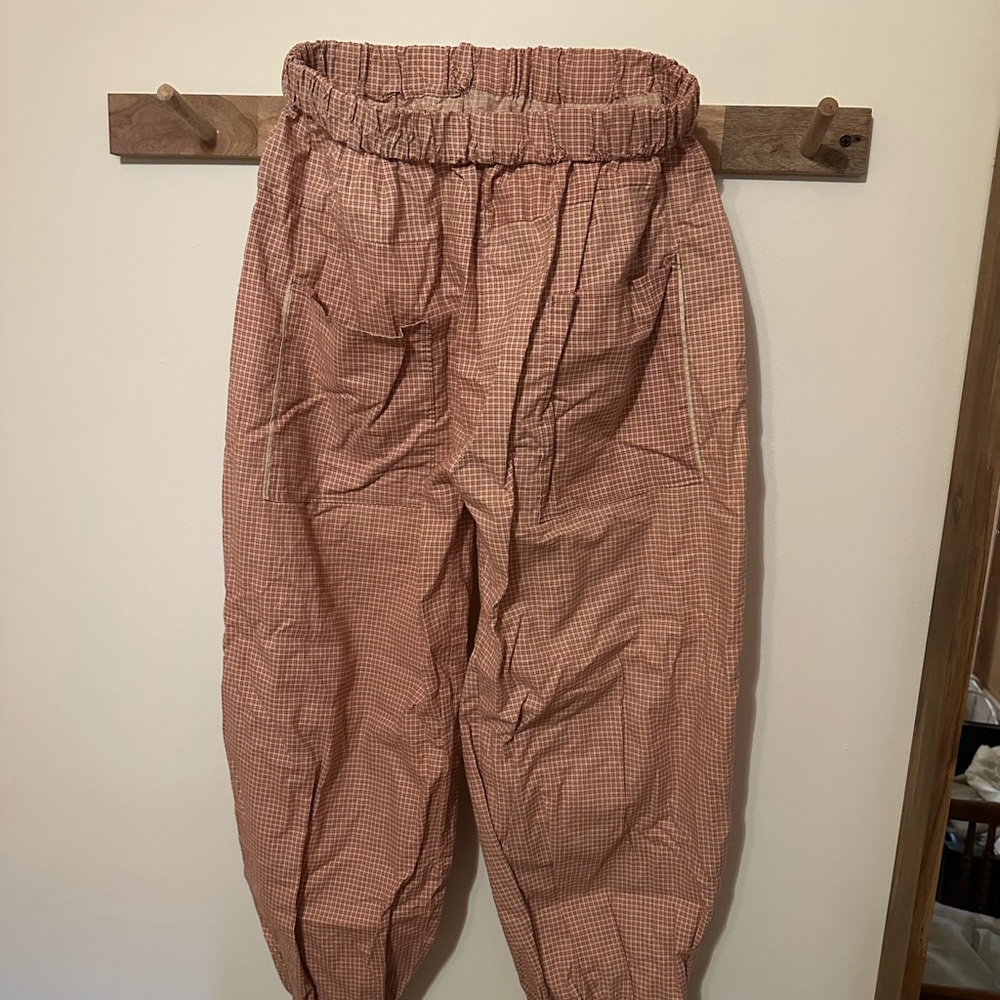 Gingham Elastic Waist Pants